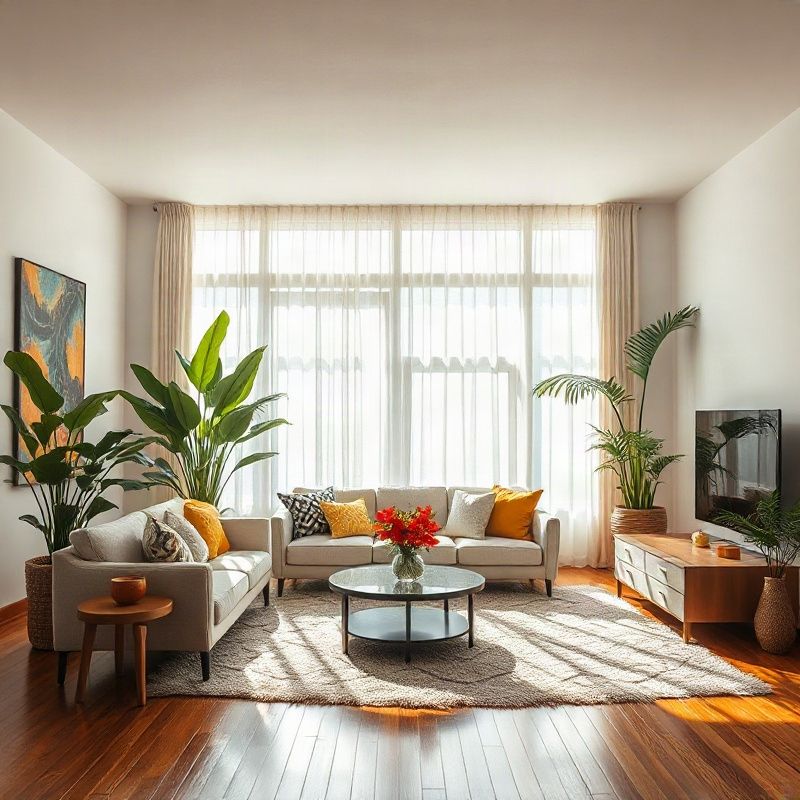 Bright, finished São Paulo apartment living room
